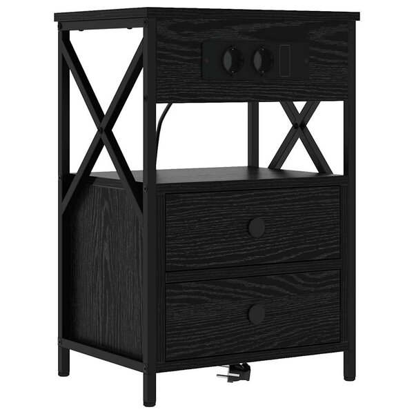 vidaXL Cabinet de chevet Chêne noir 40 x 31 x 60 cm Bois d'ingénierie