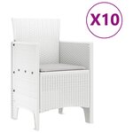 vidaXL Ensemble de salle à manger pour jardin avec coussin 11 Pièces