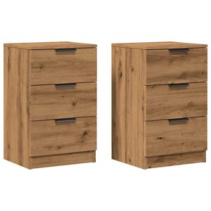 vidaXL Tables de chevet 2 Pièces chêne artisanal bois d'ingénierie