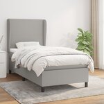 vidaXL Sommier à lattes de lit avec matelas Gris clair 100x200cm Tissu