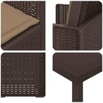 vidaXL Ensemble de salle à manger pour jardin 7 Pièces Marron et taupe PP