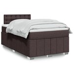 vidaXL Sommier à lattes de lit et matelas marron foncé 120x190cm tissu