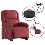 vidaXL Fauteuil inclinable de massage électrique rouge bordeaux