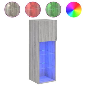 vidaXL Meuble TV avec lumières LED sonoma gris 30 5x30x90 cm