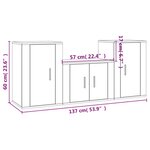 vidaXL Ensemble de meubles TV 3 Pièces Sonoma gris Bois d'ingénierie
