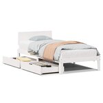 vidaXL Cadre de lit avec tiroirs sans matelas blanc 90x190 cm