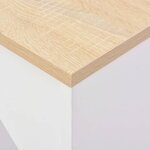 vidaXL Table de bar avec tablette amovible Blanc 138x39x110 cm