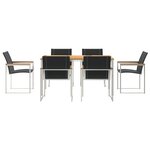 Ensemble de salle à manger de jardin vidaXL 7 pièces en bois d'acacia