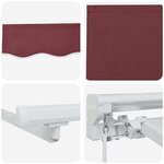 vidaXL Auvent Rétractable Bordeaux 350x200 cm tissu