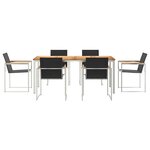 vidaXL Ensemble de salle à manger pour jardin 7 Pièces Marron