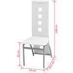vidaXL Chaises à manger lot de 6 blanc similicuir