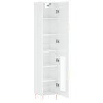 vidaXL Buffet haut Blanc brillant 34 5x34x180 cm Bois d'ingénierie