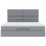 VidaXL Cadre de lit ottoman et matelas gris clair 180x200 cm tissu