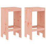 vidaXL Tabourets de bar lot de 2 40x36x75 cm bois massif Douglas