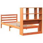 vidaXL Lit bibliothèque sans matelas cire marron 75x190 cm bois massif