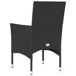 vidaXL Chaises de jardin avec coussins lot de 2 noir résine tressée