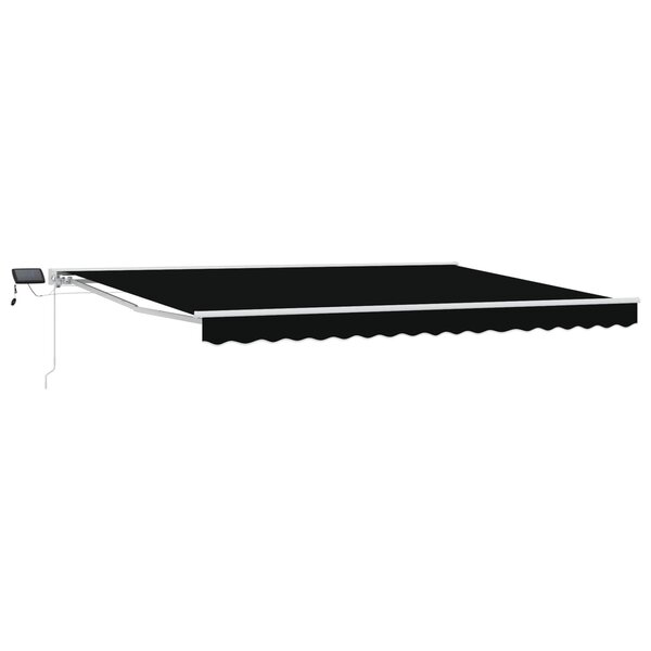 vidaXL Cadre de store manuel avec LEDs Noir et Blanc 4 × 3 m