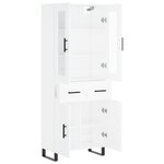 vidaXL Buffet haut Blanc 69 5x34x180 cm Bois d'ingénierie