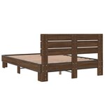 vidaXL Cadre de lit chêne marron 120x200 cm bois d'ingénierie et métal