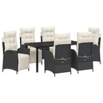 vidaXL Ensemble de jardin de 7 pièces en poly rattan noir