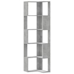 vidaXL Bibliothèque d'angle à 5 niveaux gris béton bois d'ingénierie