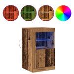 vidaXL Armoires latérales avec lumières LED 2 Pièces Bois ancien 41x37x67 cm