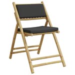 vidaXL Ensemble de bistro pliante 3 Pièces et coussins gris foncé bambou