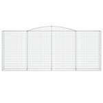 vidaXL Paniers à gabions arqués 4 Pièces 400x50x160/180 cm fer galvanisé