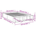 vidaXL Cadre de lit sans matelas chêne fumé 140x190 cm