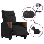 vidaXL Fauteuil inclinable électrique Noir Tissu
