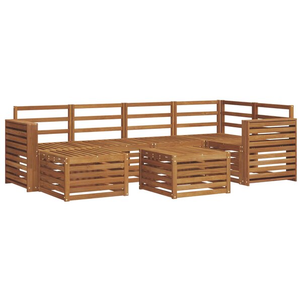vidaXL Ensemble de canapés d'extérieur 7 pc Naturel Polyester