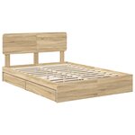 vidaXL Lit de Rangement Chêne Sonoma 150 x 200 cm Bois d'ingénierie