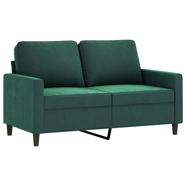 vidaXL Canapé à 2 places Vert foncé 120 cm Velours