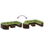 vidaXL Salon de jardin 10 Pièces avec coussins marron résine tressée