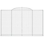 vidaXL Paniers à gabions arqués 3 Pièces 300x30x180/200 cm fer galvanisé