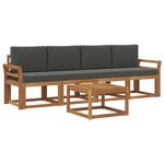 vidaXL Ensemble de canapés d'extérieur 5 pc Naturel et Anthracite
