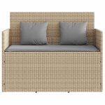 vidaXL Banc de jardin avec coussins beige résine tressée