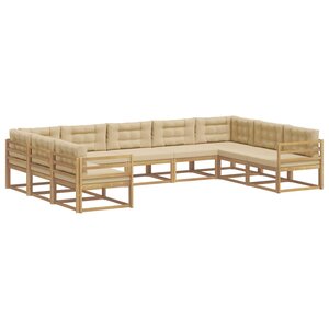 vidaXL Ensemble de canapés d'extérieur 9 pc Blanc et Beige