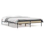 vidaXL Cadre de lit chêne sonoma 140x190 cm bois d'ingénierie et métal