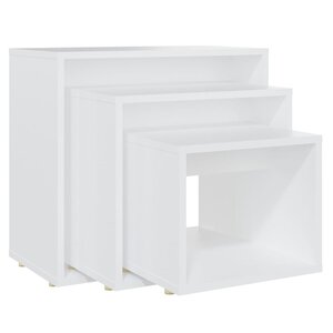 vidaXL Tables gigognes 3 Pièces Blanc Aggloméré