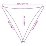 vidaXL Voile d'ombrage 160 g/m² triangulaire orange 3 6x3 6x3 6 m PEHD