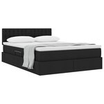 vidaXL Lit avec rangement et matelas avec matelas Noir 140 x 200 cm