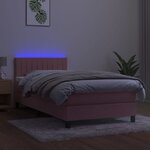 vidaXL Sommier à lattes de lit avec matelas et LED Rose 90x190 cm