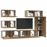 vidaXL Ensemble meuble TV 6 Pièces Chêne artisanal Bois d'ingénierie