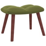vidaXL Chaise à bascule avec repose-pied Vert clair Velours