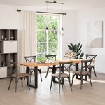 vidaXL Dessus de table marron clair bois chêne massif rectangulaire