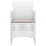 vidaXL Chaises de jardin avec coussins 4 Pièces Blanc 53 x 49 x 85 cm