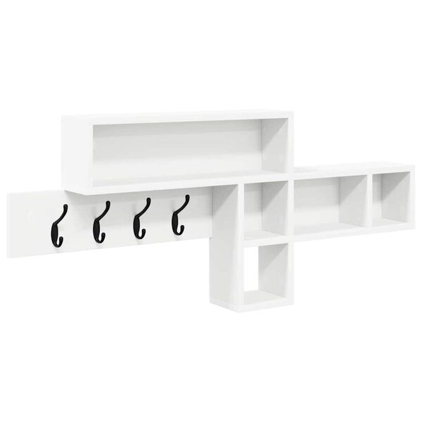 vidaXL Porte-manteau mural Blanc 100 x 12 x 43 5 cm Bois d'ingénierie