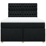 vidaXL Sommier à lattes de lit avec matelas Noir 160x200 cm Tissu