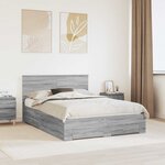 vidaXL Cadre de lit Gris Sonoma 140 x 190 cm Bois d'ingénierie